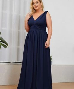 Ever-Pretty US Party Dresses Plus Size Sleeveless V-Neck Semi-Formal Chiffon Bridesmaid Dress