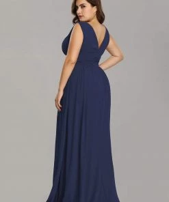 Ever-Pretty US Sleeveless V-Neck Plain Maxi Chiffon Bridesmaid Dress Party Dresses