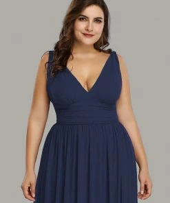 Ever-Pretty US Party Dresses Plus Size Sleeveless V-Neck Semi-Formal Chiffon Bridesmaid Dress