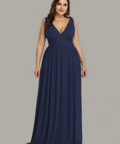 Ever-Pretty US Sleeveless V-Neck Plain Maxi Chiffon Bridesmaid Dress Party Dresses