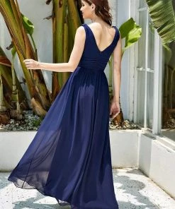 Ever-Pretty US Sleeveless V-Neck Plain Maxi Chiffon Bridesmaid Dress Party Dresses