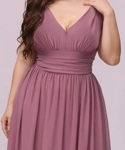 Ever-Pretty US Sleeveless V-Neck Plain Maxi Chiffon Bridesmaid Dress Party Dresses