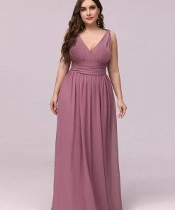 Ever-Pretty US Sleeveless V-Neck Plain Maxi Chiffon Bridesmaid Dress Party Dresses