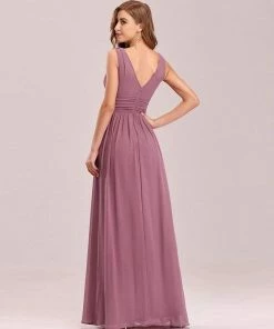 Ever-Pretty US Sleeveless V-Neck Plain Maxi Chiffon Bridesmaid Dress Party Dresses