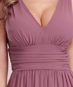 Ever-Pretty US Sleeveless V-Neck Plain Maxi Chiffon Bridesmaid Dress Party Dresses