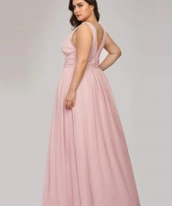 Ever-Pretty US Party Dresses Plus Size Sleeveless V-Neck Semi-Formal Chiffon Bridesmaid Dress