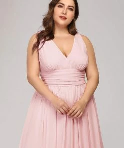 Ever-Pretty US Party Dresses Plus Size Sleeveless V-Neck Semi-Formal Chiffon Bridesmaid Dress