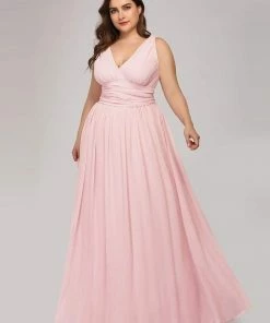 Ever-Pretty US Sleeveless V-Neck Plain Maxi Chiffon Bridesmaid Dress Party Dresses