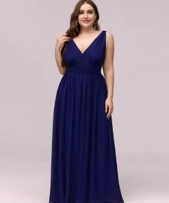 Ever-Pretty US Party Dresses Plus Size Sleeveless V-Neck Semi-Formal Chiffon Bridesmaid Dress