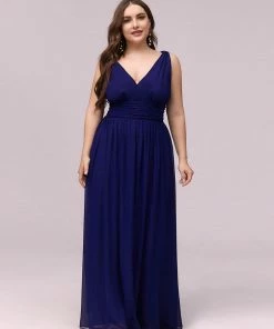 Ever-Pretty US Party Dresses Plus Size Sleeveless V-Neck Semi-Formal Chiffon Bridesmaid Dress
