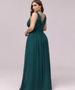 Ever-Pretty US Party Dresses Plus Size Sleeveless V-Neck Semi-Formal Chiffon Bridesmaid Dress