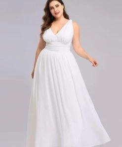 Ever-Pretty US Party Dresses Plus Size Sleeveless V-Neck Semi-Formal Chiffon Bridesmaid Dress