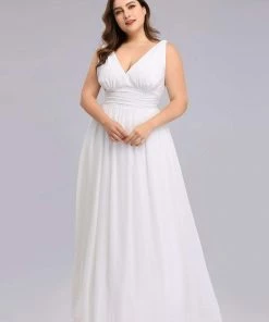 Ever-Pretty US Party Dresses Plus Size Sleeveless V-Neck Semi-Formal Chiffon Bridesmaid Dress