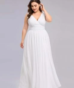 Ever-Pretty US Party Dresses Plus Size Sleeveless V-Neck Semi-Formal Chiffon Bridesmaid Dress
