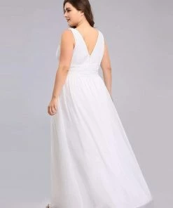 Ever-Pretty US Summer Dresses 2022 Sleeveless V-Neck Casual Chiffon Wedding Dress