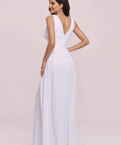 Ever-Pretty US Summer Dresses 2022 Sleeveless V-Neck Casual Chiffon Wedding Dress