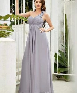 Ever-Pretty US Chiffon One Shoulder Maxi Long Bridesmaid Dresses For Women SHOP BY STYLE
