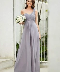 Ever-Pretty US Chiffon One Shoulder Maxi Long Bridesmaid Dresses For Women SHOP BY STYLE