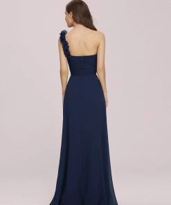 Ever-Pretty US Custom Size Chiffon Sweetheart Pleated One Shoulder Bridesmaid Dress Summer Dresses 2022