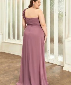Ever-Pretty US Custom Size Chiffon Sweetheart Pleated One Shoulder Bridesmaid Dress Summer Dresses 2022