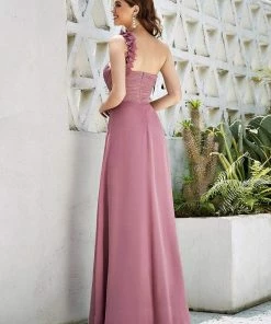 Ever-Pretty US Chiffon One Shoulder Maxi Long Bridesmaid Dresses For Women SHOP BY STYLE