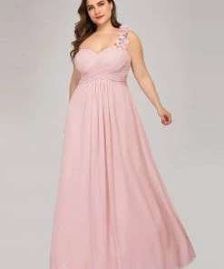 Ever-Pretty US Sweet Pleated Bodice One Shoulder Chiffon Bridesmaid Dress Summer Dresses 2022
