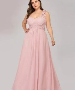 Ever-Pretty US Sweet Pleated Bodice One Shoulder Chiffon Bridesmaid Dress Summer Dresses 2022