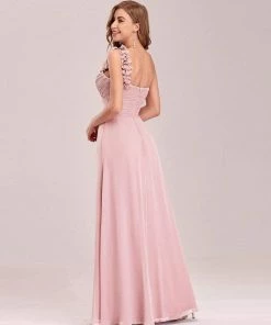 Ever-Pretty US Sweet Pleated Bodice One Shoulder Chiffon Bridesmaid Dress Summer Dresses 2022