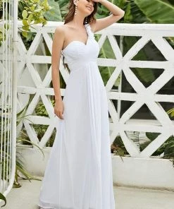 Ever-Pretty US Chiffon One Shoulder Maxi Long Bridesmaid Dresses For Women SHOP BY STYLE