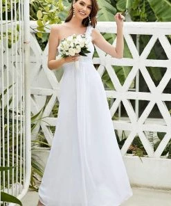 Ever-Pretty US Chiffon One Shoulder Maxi Long Bridesmaid Dresses For Women SHOP BY STYLE