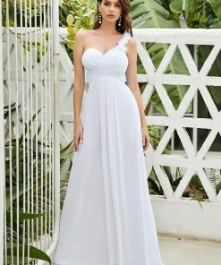 Ever-Pretty US Chiffon One Shoulder Maxi Long Bridesmaid Dresses For Women SHOP BY STYLE