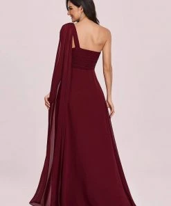 Ever-Pretty US Pleated One Shoulder Long Chiffon Evening Dress SHOP BY OCCASION
