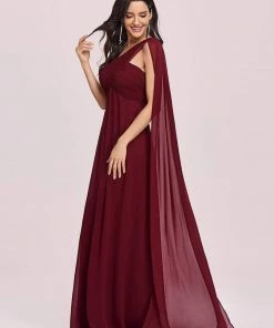 Ever-Pretty US Pleated One Shoulder Long Chiffon Evening Dress SHOP BY OCCASION