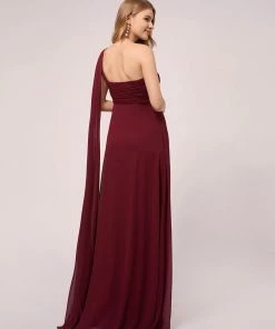 Ever-Pretty US SHOP BY OCCASION Maxi Chiffon One Shoulder Dress For Women Maternity