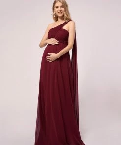 Ever-Pretty US SHOP BY OCCASION Maxi Chiffon One Shoulder Dress For Women Maternity