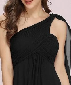 Ever-Pretty US Summer Dresses 2022 Custom Size Pleated One Shoulder Long Chiffon Evening Dress