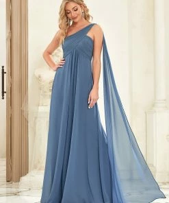 Ever-Pretty US Pleated One Shoulder Long Chiffon Evening Dress SHOP BY OCCASION