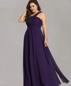 Ever-Pretty US Pleated One Shoulder Long Chiffon Evening Dress SHOP BY OCCASION