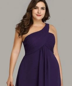 Ever-Pretty US Plus Size Chiffon One Shoulder Formal Evening Dresses For Women Prom Dresses
