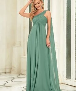 Ever-Pretty US Pleated Chiffon One Shoulder Long Evening Dress SHOP BY OCCASION