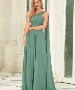 Ever-Pretty US Pleated Chiffon One Shoulder Long Evening Dress SHOP BY OCCASION