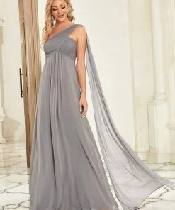 Ever-Pretty US Pleated One Shoulder Long Chiffon Evening Dress SHOP BY OCCASION