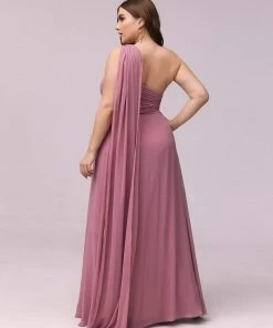 Ever-Pretty US Plus Size Chiffon One Shoulder Formal Evening Dresses For Women Prom Dresses
