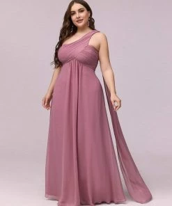 Ever-Pretty US Plus Size Chiffon One Shoulder Formal Evening Dresses For Women Prom Dresses