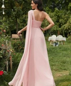 Ever-Pretty US Pleated One Shoulder Long Chiffon Evening Dress SHOP BY OCCASION