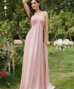 Ever-Pretty US Pleated One Shoulder Long Chiffon Evening Dress SHOP BY OCCASION