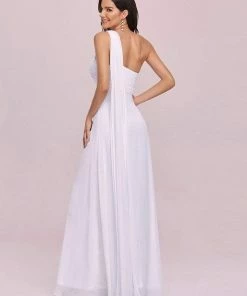 Ever-Pretty US Summer Dresses 2022 Custom Size Pleated One Shoulder Long Chiffon Evening Dress