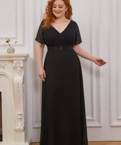 Ever-Pretty US Long Empire Waist Evening Dress With Short Flutter Sleeves Evening Dresses & Gowns 68 Ever-Pretty US Long Empire Waist Evening Dress With Short Flutter Sleeves Evening Dresses & Gowns