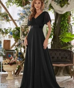 Ever-Pretty US Flutter Sleeves Empire Waist Long Chiffon Evening Dress SHOP BY OCCASION 71 Ever-Pretty US Flutter Sleeves Empire Waist Long Chiffon Evening Dress SHOP BY OCCASION