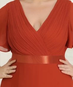 Ever-Pretty US Plus Size Simple Empire Waist Flutter Sleeve Evening Dress SHOP BY OCCASION